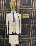 Checked beige suit