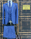 Blue plaid suit