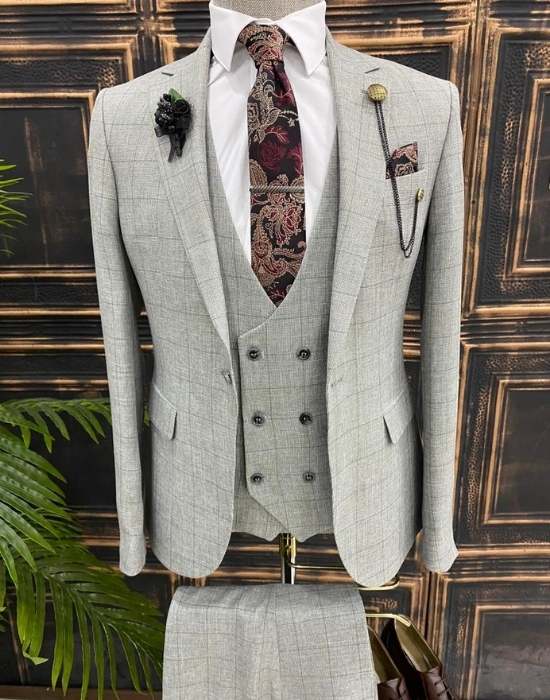 Grey wedding suit