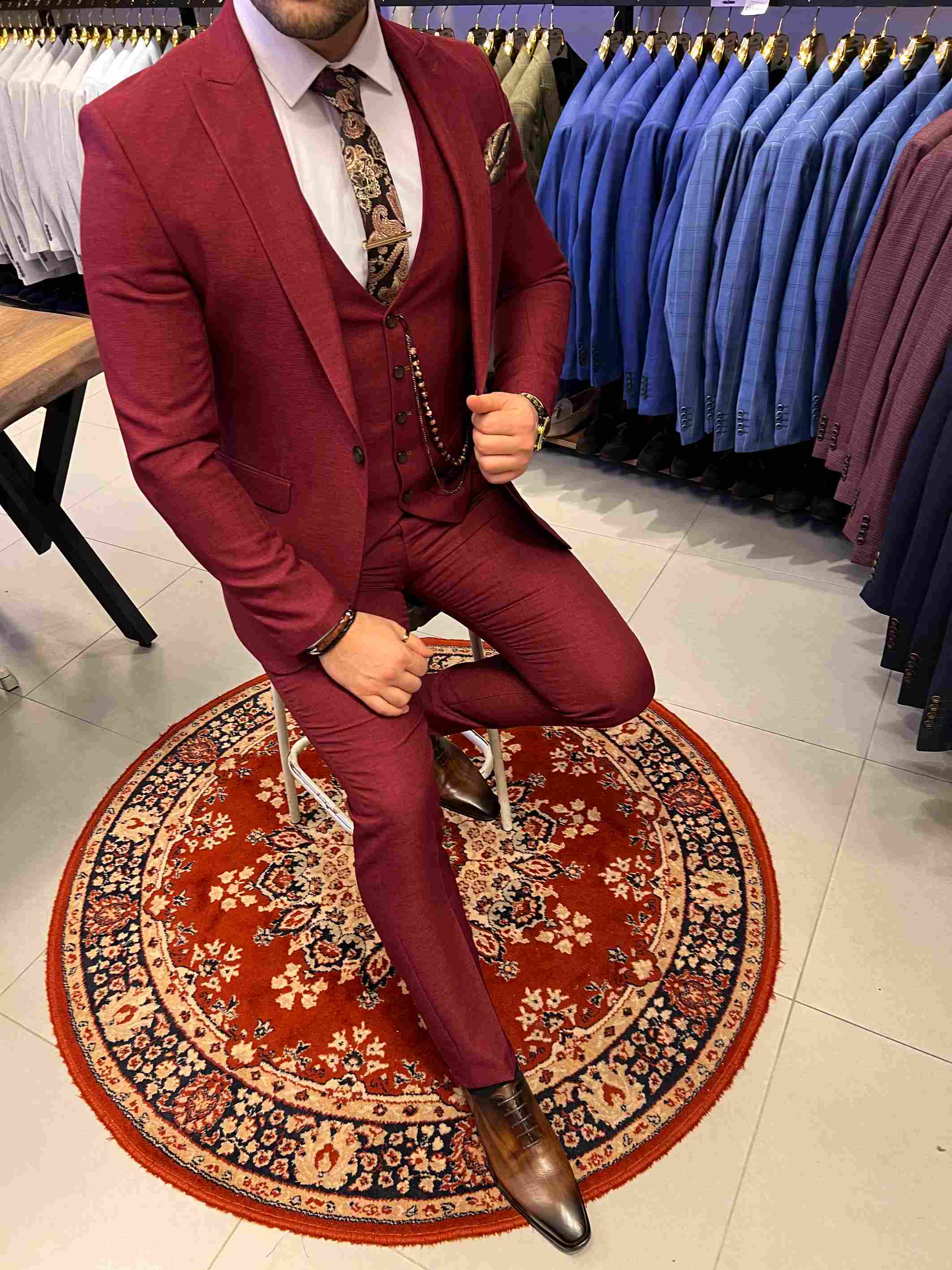 Vintage Red Couture Suit