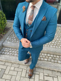 Slim Fit Turquoise Suit