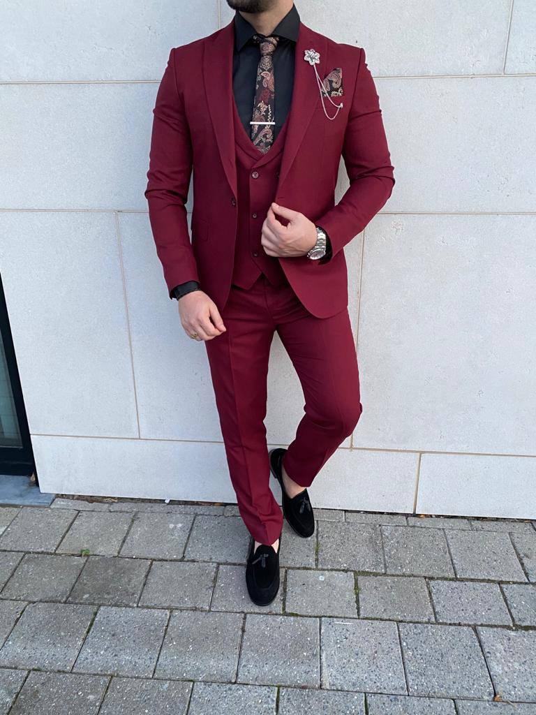 Αγορά Κοστούμια & σακάκια | Elegant Custom Burgundy Men Suit Blazers For  Party Prom 2 Pieces Red Suit For Men Groom Wedding Suits Notched Lapel Mens  Tuxedos