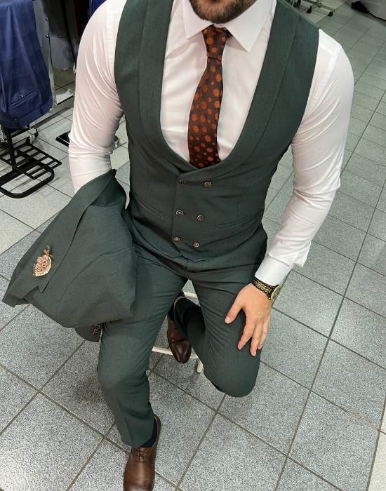 Forest green suit