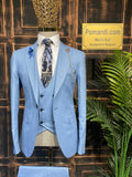 Italian Style Light Blue Suit