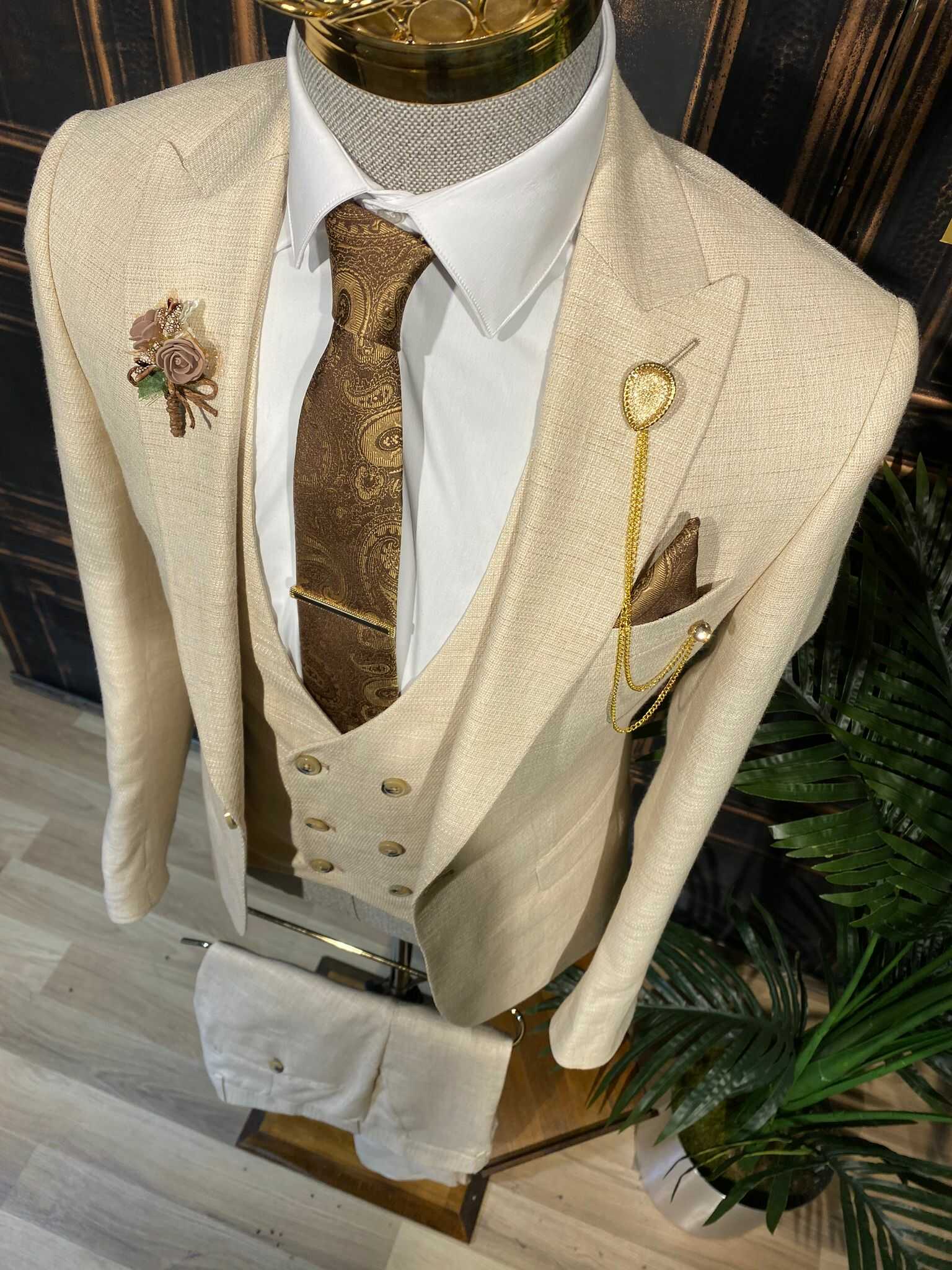 beige suit